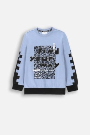 COCCODRILLO t-shirt WORLD OF PIXEL BOY JUNIOR, sinised, ZC4143101WBJ-014-164, 164 cm 