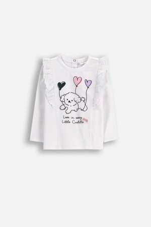 COCCODRILLO t-särgid HAPPY PUPPY GIRL NEWBORN, valge, ZC5143102HGN-001-086, 86 cm 