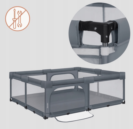 LIONELO mänguaedik-maneež FLORENCE XL EASY FOLD, Grey stone, LO-FLORENCE XL EASY FOLD 