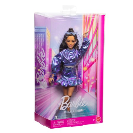 BARBIE Deluxe Fashionistas – läikivlillas seelikus, JFP42 