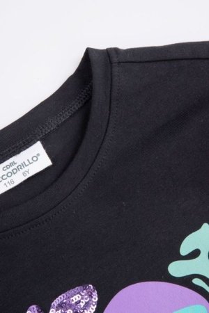 COCCODRILLO t-särk RAVE GIRL KIDS, must, cm 