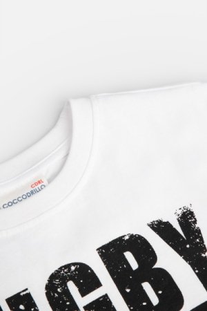 COCCODRILLO lühikeste varrukatega t-särk EVERYDAY BOY A, valged, WC4143221VBA-001- 