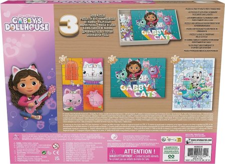 SPINMASTER GAMES puslekomplekt Gabbys Dollhouse, 3 puslet, 6066549 6066549