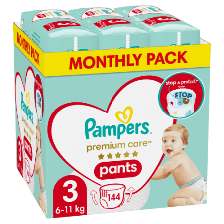 PAMPERS Mähkmepüksid Premium Monthly 3 suurus, 144 tk, 81772331 