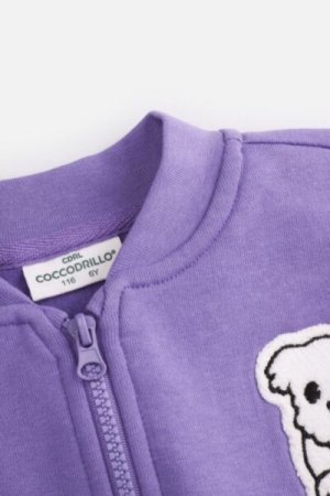 COCCODRILLO pullover with zipper ACADEMY GIRL KIDS, lilla, ZC4132201AGK-016-122, 122 cm 