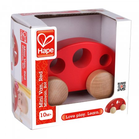 HAPE puidust mänguasi Mini kaubik, punane, E0052A E0052A