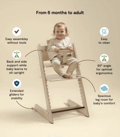 STOKKE söögitool koos turvakaarega TRIPP TRAPP, black, 684600 