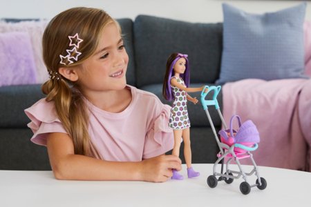 BARBIE lapsehoidja mängukomplekt nuku ja käruga Skipper, GXT34 GXT34