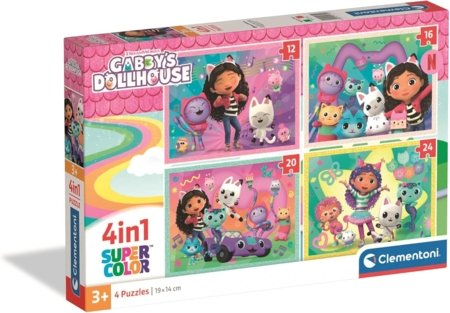 CLEMENTONI GABBY'S DOLLHOUSE pusle, 4in1, 21752 
