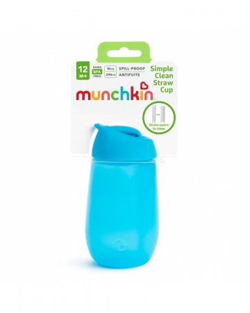 MUNCHKIN pudel kõrrega SIMPLE CLEAN, 237ml, blue, 12k+, 90018 90018