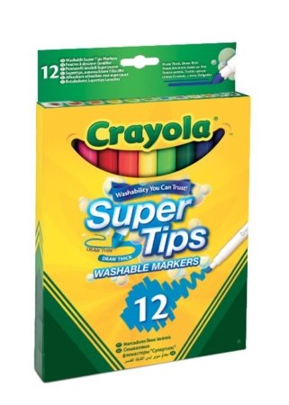 CRAYOLA pestavad markerid Supertips Washable Markers, 12tk, 7509 