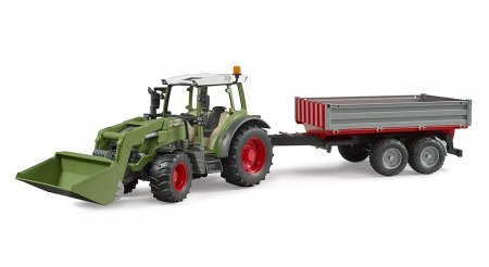 BRUDER 1:16 Fendt Vario 211 traktor koos esilaaduri ja kallurhaagisega, 02182 02182