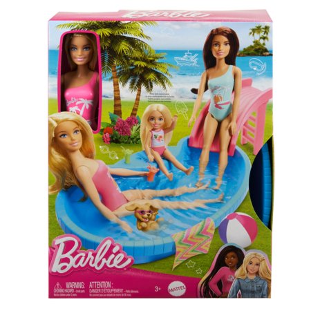 BARBIE basseinikomplekt liumäega, HRJ74