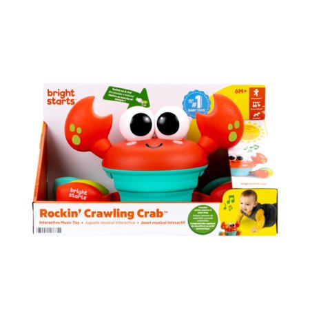 BRIGHT STARTS interaktiivne mänguasi Rockin Crawling Crab punane, 17635 