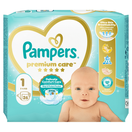 PAMPERS Premium Care teipmähkmed, suurus 1, 26 tk, 81765753 81765753