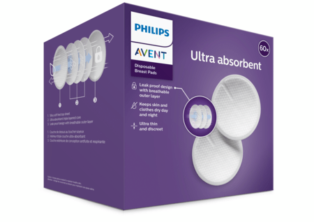 PHILIPS AVENT 8428 rinnapadjad, päevaseks kasutamisks,ühekordsed 60tk SCF254/61 1/614