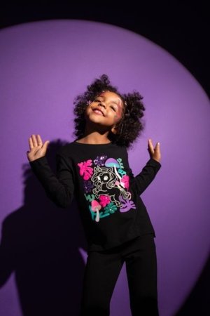 COCCODRILLO t-särk RAVE GIRL KIDS, must, cm 