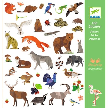 DJECO kleepsukomplekt Fauna (160 tk), DJ09285