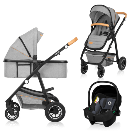 LIONELO universaalne käru AMBER 3in1, Grey stone, LO-AMBER 3IN1 