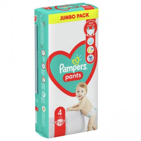 PAMPERS püksmähkmed, suurus 4, 52 tk, 9-15kg, 81748915 81748915