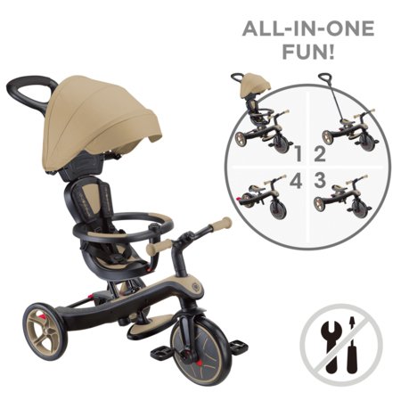 GLOBBER kolmerattaline jalgratas Explorer Trike 4 In 1, beež, 632-231-4 