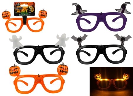 HAUNTED HOUSE valgust helendavad Halloween prillid, assortii, 977223 