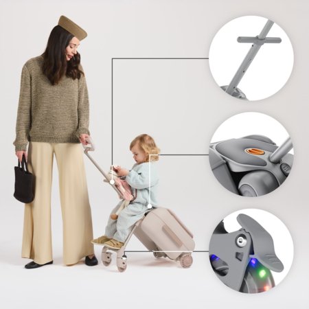 KINDERKRAFT reisikohver lapse kandmiseks CABBY, hall, KACABB00GRY0000 
