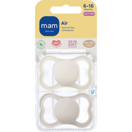 MAM silikoonist lutid  AIR, 6-16 k., 2 tk., Neutral, 295119 