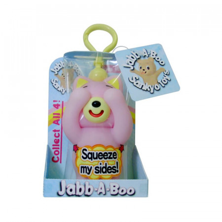 JABBER BALL Emotional toy keychain "Jabb-A-Boo" Pink cat, JB-17041 JB-17041