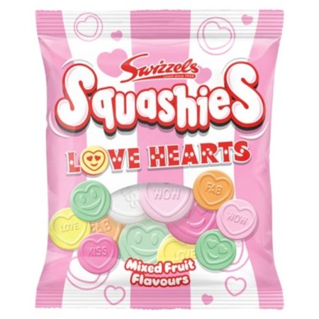 SQUASHIES kummikommid LOVE HEARTS, 120 g., MIX1704 