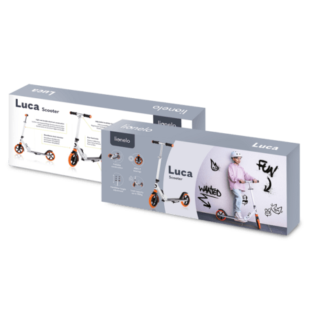 LIONELO sulankstomas paspirtukas LUCA, White orange, LO-LUCA 