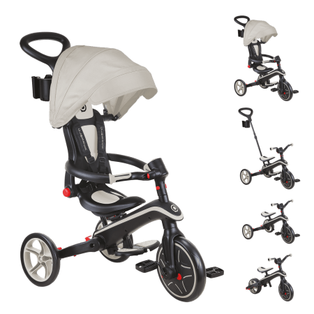 GLOBBER tõukeratas Explorer Trike 4in1, hallikas-pruun, 732-466 