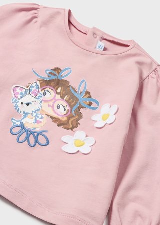 MAYORAL pikkade varrukatega t-särk 4G, heleroosad, 1015-42 