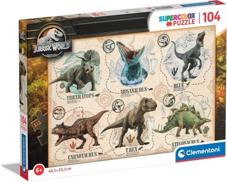 CLEMENTONI JURASSIC WORLD pusle, 104 tk., 27179 