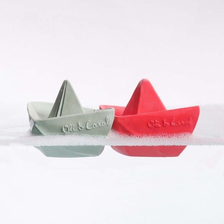 Oli&Carol närimisrõngas Origami Boat Pink, 0+ 