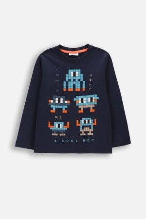 COCCODRILLO pikkade varrukatega t-särk, tumesinised, cm 