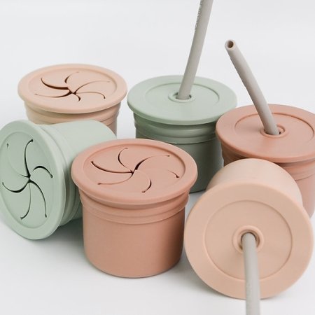 MINIKOIOI mini tass SIP+SNACK 2in1, 6m+, River Green/Powder Grey, 101260008 