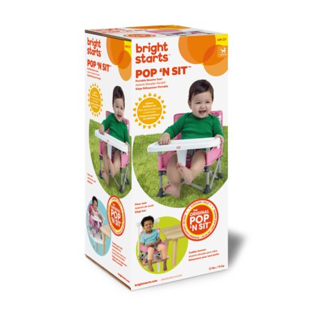 BRIGHT STARTS söögitool - booster POP 'N SIT, PINK, 17199 