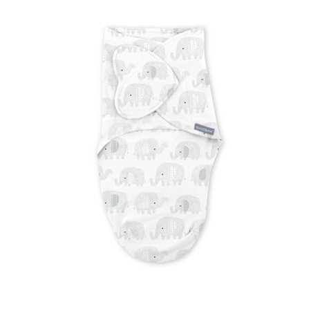 INGENUITY mähkimistekk SWADDLEME Scribble Elephant, 0 - 3 kuud, WHITE/GREY, 17261 