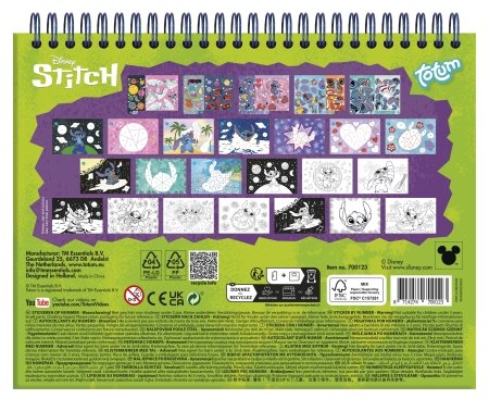 TOTUM DISNEY STITCH loominguline komplekt Sticker by number pad, 700123 