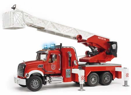BRUDER 1:16 MACK Granite Fire engine with ladder and waterpump, 02821 02821