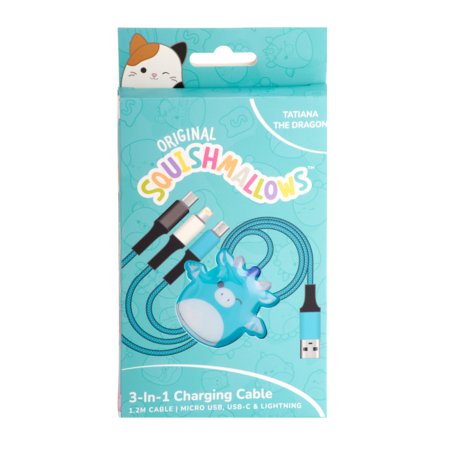 SQUISHMALLOWS 3in1 laadimiskaabel Tatiana 1,2 m, CBSQM-3IN1-TATIANA 