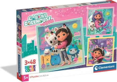 CLEMENTONI GABBY'S DOLLHOUSE pusle, 3x48, 25002 