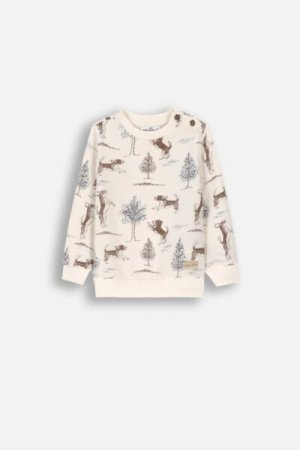 COCCODRILLO sweatshirt FRIENDS TOGETHER BOY NEWBORN, ecru, ZC4132101FBN-003-086, 86 cm 