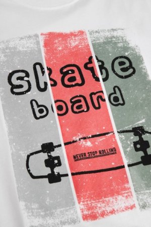 COCCODRILLO lühikeste varrukatega t-särk EVERYDAY BOY A, valged, WC4143217VBA-001- 