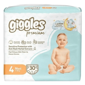 GIGGLES mähkmed Premium Twin Maxi, 4 suurus, 7-18 kg, 30 tk 
