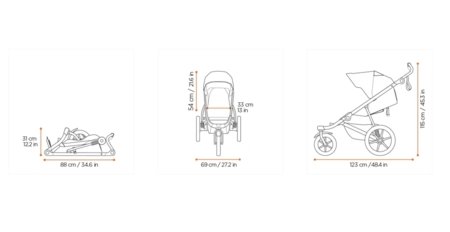THULE URBAN GLIDE 3 jalutuskäru, Nutria green, 10101974  