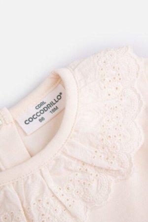 COCCODRILLO t-shirt FLOWERS GIRL NEWBORN, ecru, ZC4143101FGN-003-086, 86 cm 