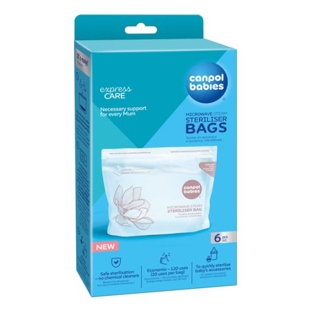 CANPOL BABIES mikrolaineahju steriliseerimiskotid, 6 tk., 70/002 