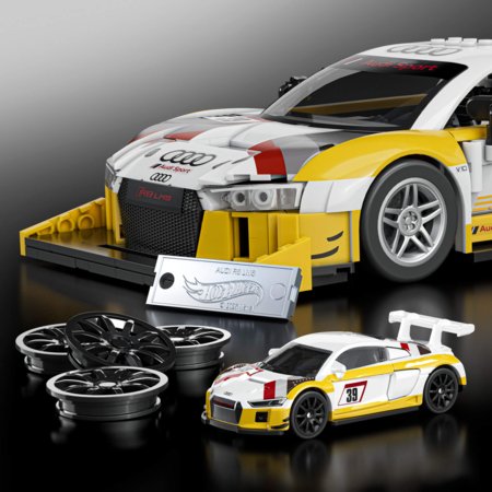 MATTEL BRICK SHOP HOT WHEELS 1:16 Elite Audi R8 LMS ehituskomplekt, JFT18 